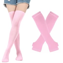 2 pairs,Women's Striped Over The Knee Thigh High Stockings, Multi-color Casual Long Socks