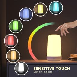 Smart Touch LED Night Light RGB CCT Dimmable Desk Light 3600mAh Battery Rechargeable Bedside Table Lamp for Bedroom Decoration