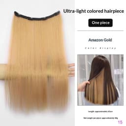 Synthetic Colored Highlighting Clip-in Hair Extensions Long Straight Ear-hanging Dyeing Wig Piece Color Thin Seamless Fake Hair
