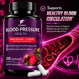 Beet Roots Capsules with CoQ10, Support Blood Pressure, Healthy Blood Circulation & Heart Healthy, Boost Energy Immune System