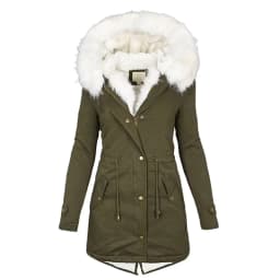 Women's Winter Long Cotton Clothes Jacket Casual Thick Warm Faux Fur Plush Hooded Fur Collar Parkas Coat Commuting Clothing New