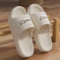 Cute Bear Summer Slippers Women Men Soft EVA Thick Platform Slides Non-Slip Quick-Drying Bathroom Shower Shoes Indoor Home Mule
