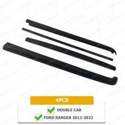 Tailgate Cover for Ford Ranger T6 T7 T8 2012-2021 Wildtrak Raptor Tailgate Protector Guard Cap ABS Matte Black 3/4PCS