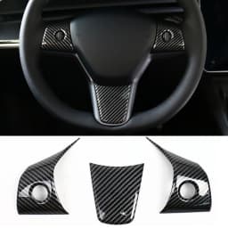 for Tesla Model Y 3 2023 ABS Carbon Fiber Center Console Wrap Cover Kit Dashboard Armrest Door Side Trim Sticker Accessories