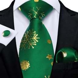 Blue Green Christmas Men tie Set with Handkerchief Cufflinks Wedding Prom Groom Accessories Perfect Gift for Men