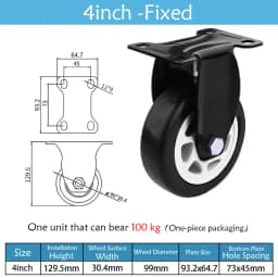 1.5-5 Inch Polyurethane Swivel Caster M6/M8-M12 Screw For Furniture Wheel Caster Wheels 360° Caster Wheel Industrial With Brake