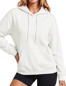 TACVASEN Women Fleece Lined Pullover Hoodie Solid Color Warm Hooded Sweatshirt with Kangaroo Pocket Adjustable Drawstring Casual