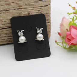 50pcs 3.8x4.8cm Earring Display Card Earring Card Holder Blank Kraft Paper Tags for DIY Ear Studs Long Drop Jewelry Display Card