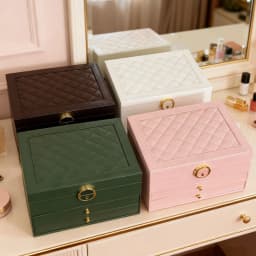 Luxury Jewelry Box Multi-layer Leather Jewelry Storage Box with Drawers Large Capacity Organizer for Earrings Rings Necklaces