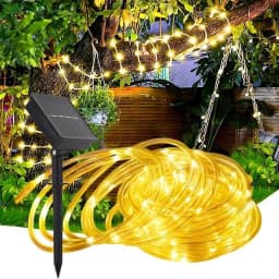 Solar Rope Lights Solar LED Light Path Deck Outdoor Garden Solar String Lights Waterproof Outdoor Lighting Strips 8 Light Modes
