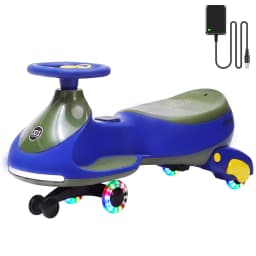 12V Electric Wiggle Car Kids With Pedal, 2 in 1 Rechargeable Ride On Swing Car, LED Wheels, Music, Touchscreen, 2 Speeds