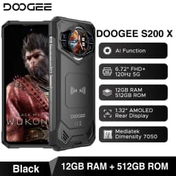 DOOGEE S200 X 5G Rugged Phone Android 16 48GB+512GB 6.72” FHD+120Hz Dimensity 7050 10100mAh 100MP Camera AI Assistant NFC