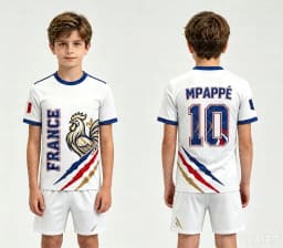 2026 Hotsale NO.10 Mbappé Football Jersey Tee & Shorts Set, Single Top Available, France Flag Fans 2‑Piece Summer Set for Kids