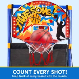 Arcade Basketball Game Set with 4 Balls and Hoop for Kids 3+ Years Old Indoor Outdoor Sport Play Easy Set Up Air Pump Included Ideal for Competition