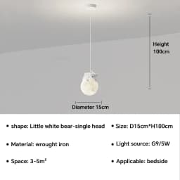 Nordic Little Bear LED Pendant Lamp Cute Rabbit For Hanging Lamp Dining Room Child Bedroom Bedside Chandelier Home Decor Fixture