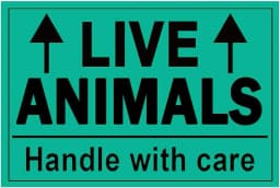 Remarkable Live Animals Please Handle with Care Stickers,2 X 3 Inch Fluorescent Fragile Shipping Label Stickers for Shipping and