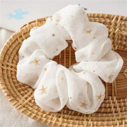 Arrival Star Pattern Chiffon Scrunchies Korean Style Hair Accessories for Women Versatile Sweet Hair Bun Bands Ins Trendy