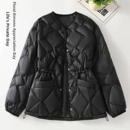 Authentic Winter 2025 High Quality Fashionable Unisex down Cotton Jacket V-Neck Women's Outerwear Thickened Long Sleeve Coat