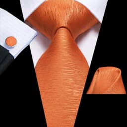 Hi-Tie Designer Orange Paisley Wedding Tie For Men Handky Cufflink Gift Mens Necktie Fashion Business Party Dropshiping
