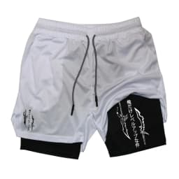 Solo Leveling Print 2in1 Running Workout Shorts for Men Gym Performance Compression Shorts with Phone Loop Athletic Activewear