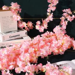 10/20/50LEDS Cherry Blossom String Light Garland Artificial Flower Vines Fairy Lights for Bedroom Wedding Party Holiday Dec