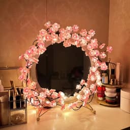 LED String Light with Cherry Blossom Bedroom Wedding Holiday Decoration Artificial Flower Vines Fairy String Lights USB 8 Modes