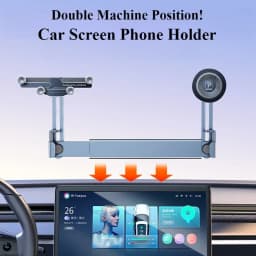 Hipacool Dual-position Car Screen Phone Holder Bracket Metal 360° Adjustable Stand for Tesla Model 3 Highland Y Car Accessories