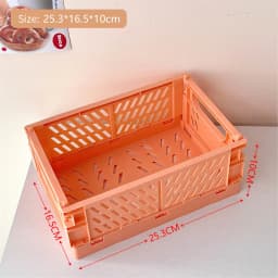 Collapsible Crate Plastic Folding Storage Box Basket Utility Cosmetic Container Desktop Holder Home Use School Desk Storage Box