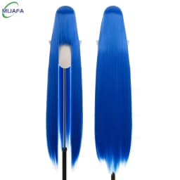 700g High Quality 59" 150cm Long Straight Cosplay Wig With Bang Blond Brown Red Green Blue Heat Resistant Hair Colors Anime Wigs