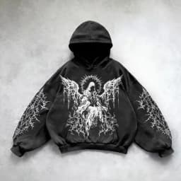 Y2k gothic dark female warrior hoodies men oversized sweatshirt couples punk tops streetwear goth harajuku women men clothing
