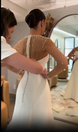 Elegant Pearls Wedding Dresses Luxury Customized Long Sleeves Country Bridal Gowns For Women Vestido De Novia