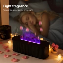 1PC USB Powered Simulated Flame Aroma Diffuser With Colorful Lights And 3-level Timing Perfect Air Humidifier For Home Office