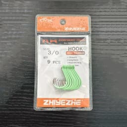 ZYZHE  Luminous Circle Fishing Hook 10 Sizes 4-10piece Hawksbill Hook Saltwater Freshwater Hooks for Tuna, Catfish, Bass Fishing