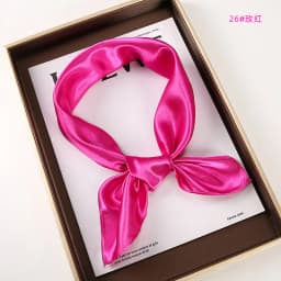 Solid-color Square Scarf single-color Imitation Silk Small Square Plain Glossy Satin Color Tween Performance Silk Scarf SJ19
