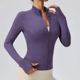 Fitness Jacket, Women's Tight Quick-Drying Top, 2025 Autumn Edition, Long-Sleeved Sun-Protective Stand-Up Collar, Sports Pilates