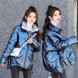 2025 New Winter Short Parka Jacket Women Thick Cotton Padded Coats Female Stand Collar Loose Puffer Parkas Down Jackets Outwear