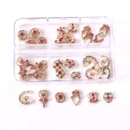 10pcs Nail Art Alloy Rhinestones Decorations Moon Magic Wand Various Shape Nail Charms Jewelry Luxury Shiny Strass Accessories