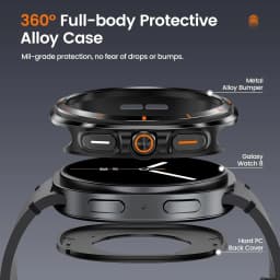 Metal Case for Samsung Galaxy watch 9 8 44mm 40mm Stainless Steel Protective Cover Rugged Bumper Shell Galaxy Watch 8 Protector