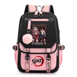 Kids Anime School Backpack Demon Slayer Pattern Casual Daypack for Girls Students Book Bag