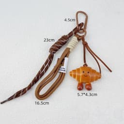 Korean Style Bread Bag Pendant Autumn-Winter Keychain Ornament Braided Rope Bag Pendant Alkali Water Bound Bread Multifunction