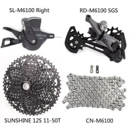 Shimano Deore M6100 1x12 Groupset M6100 Derailleurs MTB Mountain Bike 12S Shift Lever Chain Sunshine HG Cassette 52T 50T 46T 12V