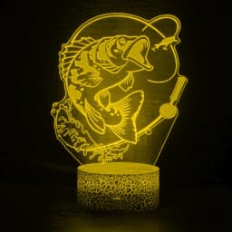 Nighdn 3D Fish Lamp LED Night Light for Kids Room Decor 7 Color Illusion Bedside Lamp Child Nightlight Gift for Men Girls Boys