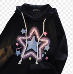 Spring And Autumn Star Print Milk Apricot Color Hooded Coat Street Harajuku Outerwear Vintage Star Print Drawstring Hoodies