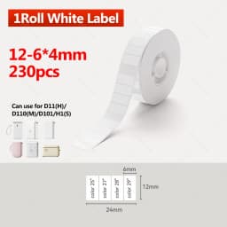 Niimbot D11 Label Sticker D110 D11H D110M Label Printer Paper self-adhesive Sticker Waterproof Pure White