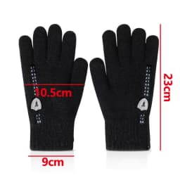 New Men's Warm Gloves for Winter Touch Screen Plus Velvet Thickened Cold-Proof and Warm Wool Knitted Gloves
