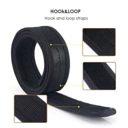VATLTY 3.8cm Tactical Inner Belt for Men Premium Nylon Rigid Hook & Loop Straps 95cm to 135cm Unbuckled Belt No Buckle Waistband