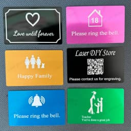 86x54x0.4mm Personalize Your Logo Text Aluminium Plate Custom Badge Adhesive Tape ID Door Wall Mailbox Business Card Name Tag