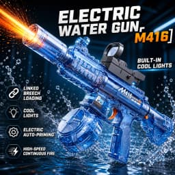 M416 Electric Water Spraying Gun with Flash Fully Automatic Charging High-Speed Continuous Fire Summer Toy Spraying Gun Kid Gift