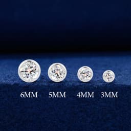 Round Moissanite Stud Earrings 100% Real 925 Sterling Silver Bezel Setting Screw Back Ear Jewelry Gift For Men Women Daily Wear