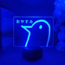Oyasumi punpun Characters Duck 3d Illusion Nightlight Good Night Punpun Manga Lamp for Kids Bedroom Decoration New Year Gift